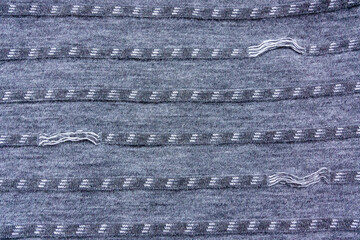 Grey drawstring wool fabric