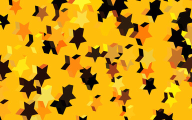 Dark Orange vector texture with beautiful stars.