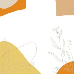 illustration brown yellow and flower of an background 
