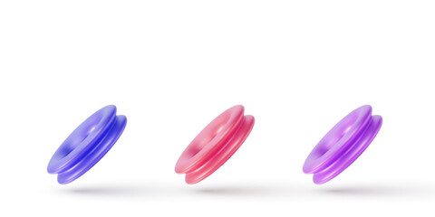 3d realistic set piercing jewelry, metal pierce rings. Vector illustration.