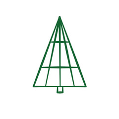 illustration of christmas tree isolated on white background. Design element for printing on clothes, paper and icons.