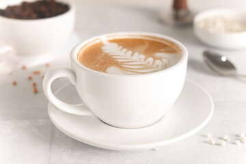 A hot drink of delicious coffee complements