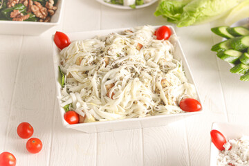 Useful and healthy salad in all its elements