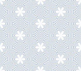 Abstract Seamless Geometric Hexagons Floral Pattern.