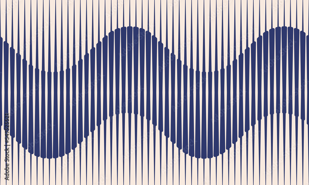Leinwandbilder abstract art geometric background with vertical lines. optical illusion with waves and transition.