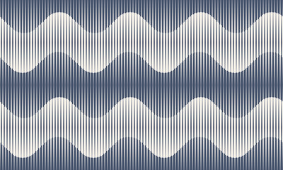 Abstract art seamless geometric background with vertical lines. Optical illusion with waves and transition.