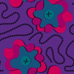 Floral seamless flower pattern for wrapping and linens and fabrics and clothes print and kids and kitchen textiles