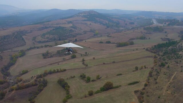 microlight flyin over safranbolu, turkey