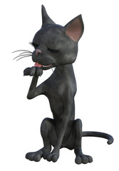 Black Cat 3D PNG Illustration 4