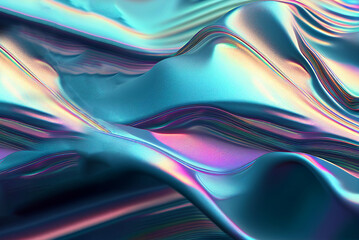 3d rendering, abstract ultraviolet background, holographic foil, iridescent texture, fashion fabric, liquid gasoline surface, waves, metallic reflection, esoteric aura. For creative projects