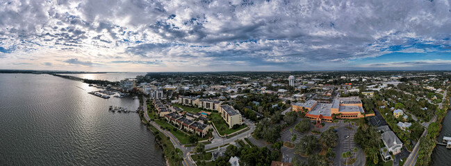 Historic Cocoa Village Florida Aerial Drone View