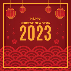 flat chinese new year background