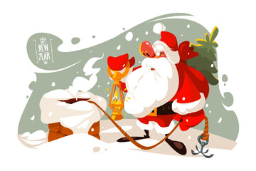 Santa Claus with sack of gifts