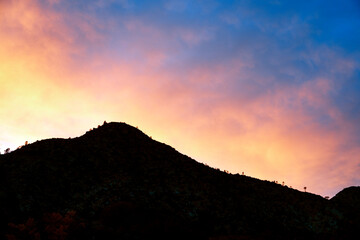 Sunset Mountain Silhouette