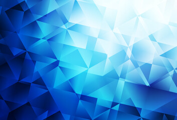 Obraz premium Dark BLUE vector triangle mosaic texture.