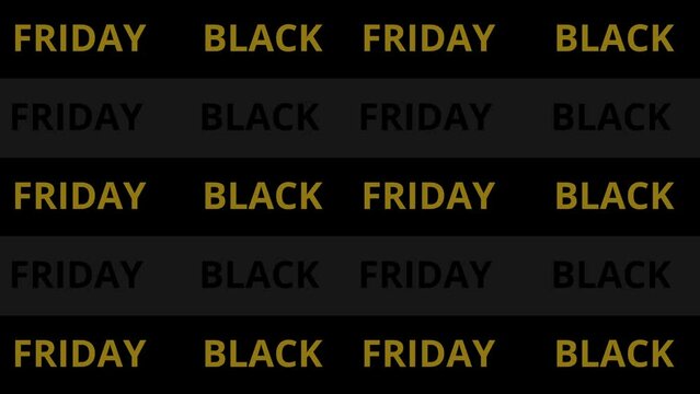 黒背景にBLACK FRIDAYの文字が流れる　ブラックフライデー素材