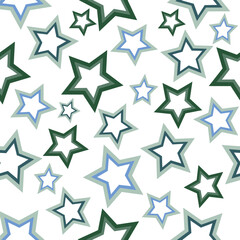 Seamless stars pattern on trendy white color background
