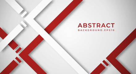 Abstract White 3D Background with Red and White Lines Paper Cut Style Textured. Usable for Decorative web layout, Poster, Banner, Corporate Brochure and Seminar Template Design
