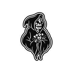 vector illustration of angel of death character