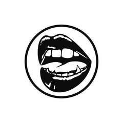 vector illustration of a woman's mouth silhouette