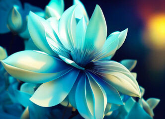 Abstract blue lotus flower