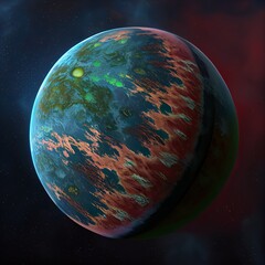 super earth planet, realistic exoplanet, planet suitable for colonization, earth like planet in far space, planets background 3d render