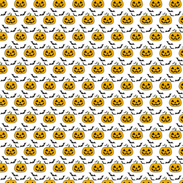 bat pumpkin pattern scary background