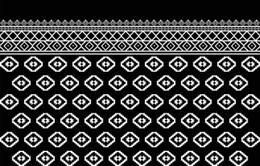 American fabric pattern design. Use geometry to create a fabric pattern. Design for textile industry,background,carpet,wallpaper, clothing,and ethnic fabric. Native abstract black&white.ep.22