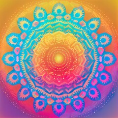 Radial gradient shape. Colorful elements. Mandalas background. Raster illustration texture.