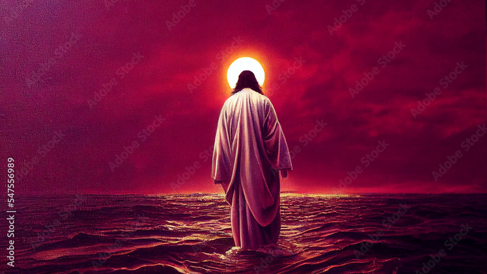 Wall mural jesus christ walking on the water