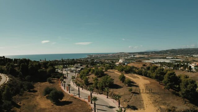 aerial shot of golf place in Torre del Mar, M&aacute;laga