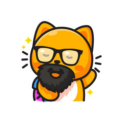 Naklejka premium bearded cat