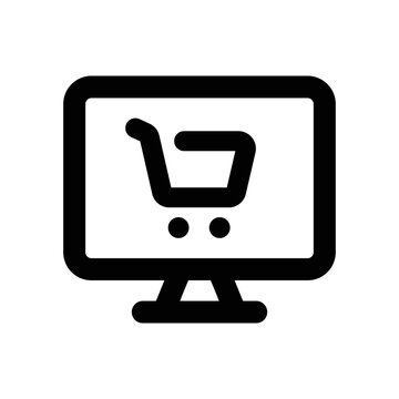 Online shopping icon - online, shopping, shop, store, ecommerce, buy, purchase, e-commerce, line, outline, icons .