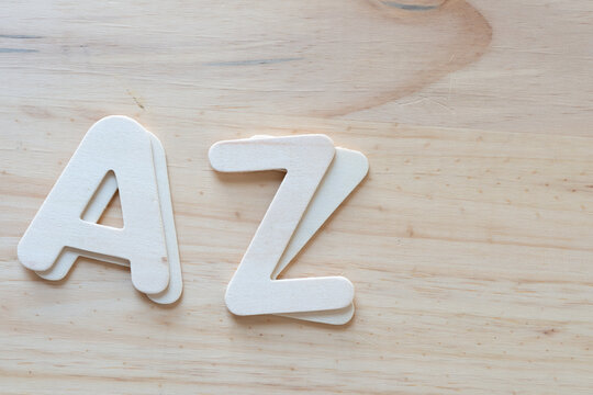 A and Z large wood letters