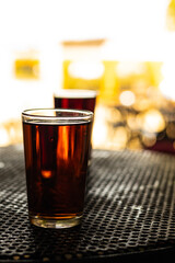 glasses with sherry on a table