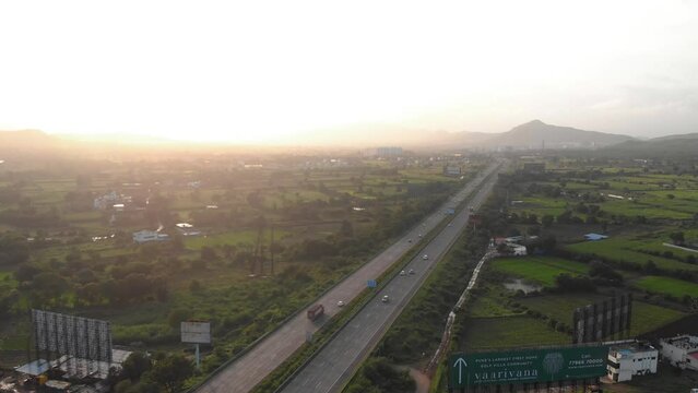 view of the city from the air mumbai pune expressway