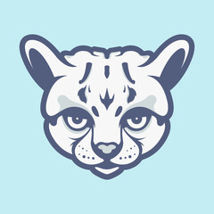 Logo illustration of a cat's head staring intently