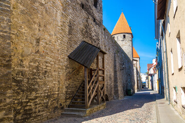 Fototapeta na wymiar Fortress towers in Tallinn