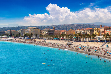 Panoramic view of beach in Nice