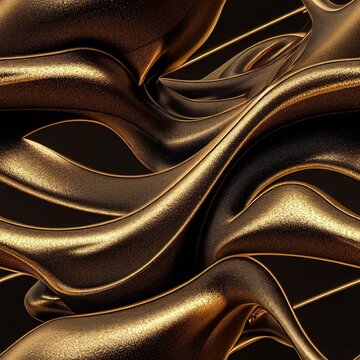 Seamless luxurious golden satin drapery pattern
