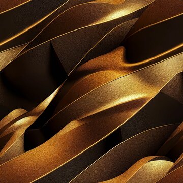Seamless liquid black and gold metal pattern