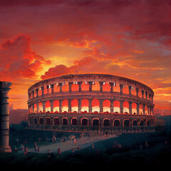 The building of the great Colesey in Rome. Wonders of the World.