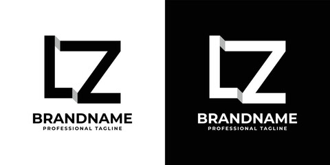 Letter LZ or ZL Monogram Logo, suitable for any business with LZ or ZL initials. - obrazy, fototapety, plakaty