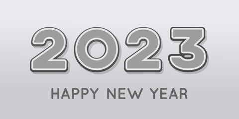 2023 Stylized inscription for winter New Year holidays. 2023 blue and red number on white background. Vector illustration
