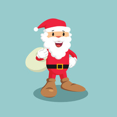 Funny cute cartoon santa claus illustration in vector