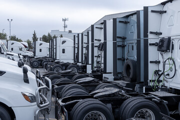 Obraz na płótnie Canvas Trucks on a parking lot 