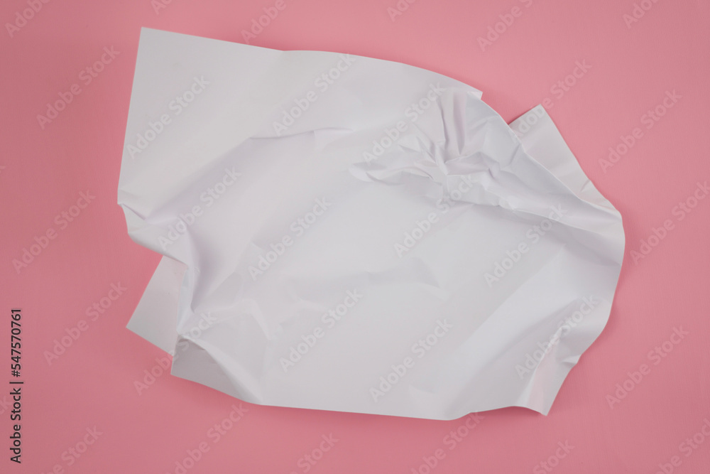 Poster abstract crumpled paper texture isolated in pink background