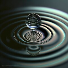 Fototapeta na wymiar Beautiful Water Drop lighting, ripples