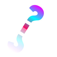 question mark in gradient blue, purple color