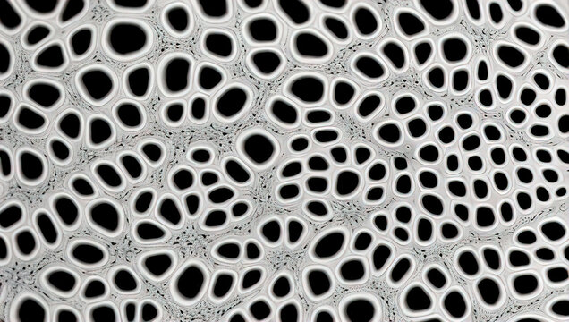 black and white 3d rendering of a Zooxanthellae dinoflagellates Symbiosis